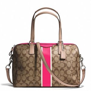 COACH Nancy Satchell - Signature Stripe-New